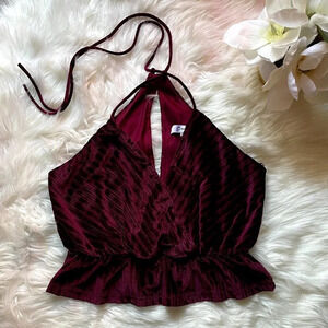 Evie Velvet Halter Neck Crop Top Size 12